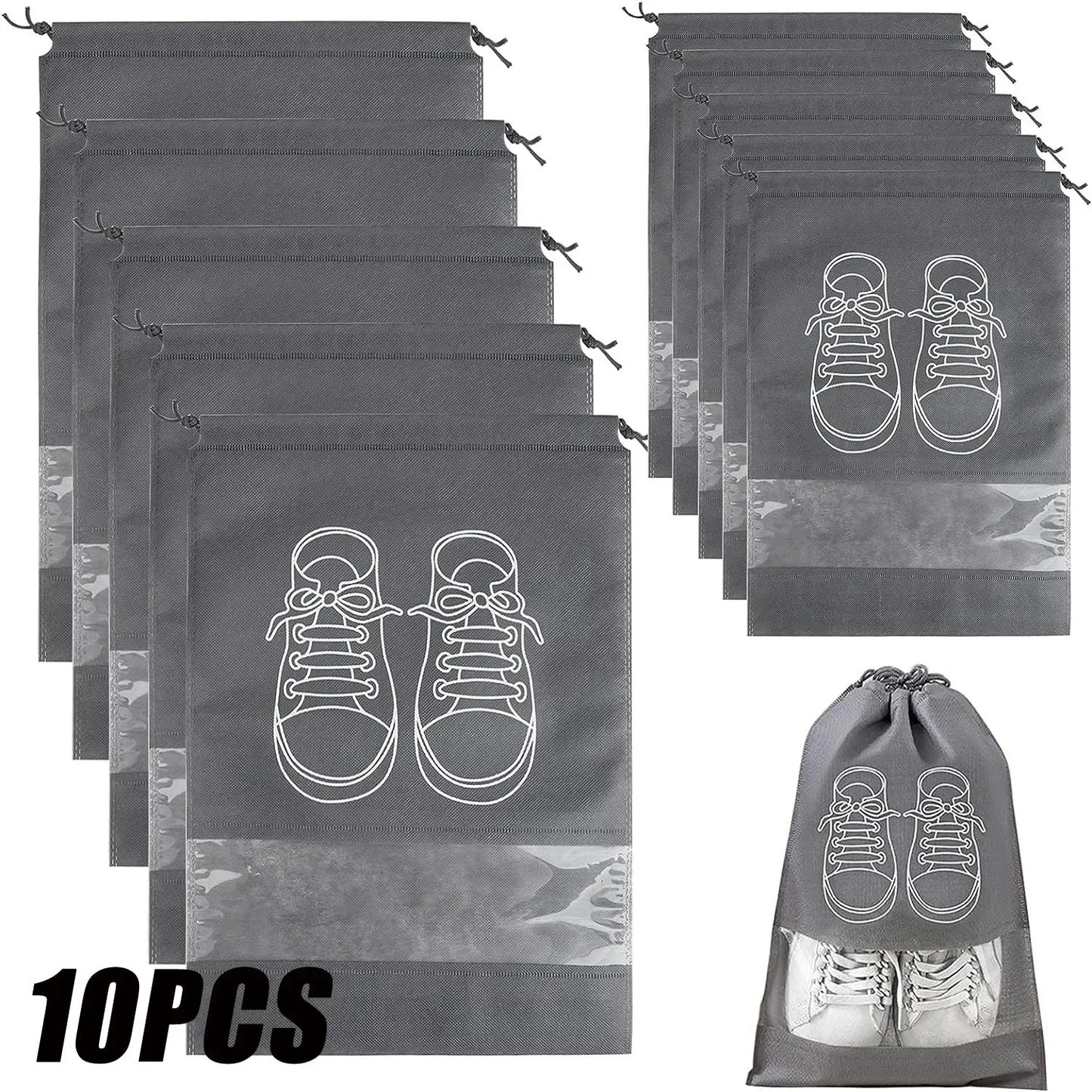 Portable Travel Shoes Storage Organizer Bags – Non-Woven Shoe Dust Bags