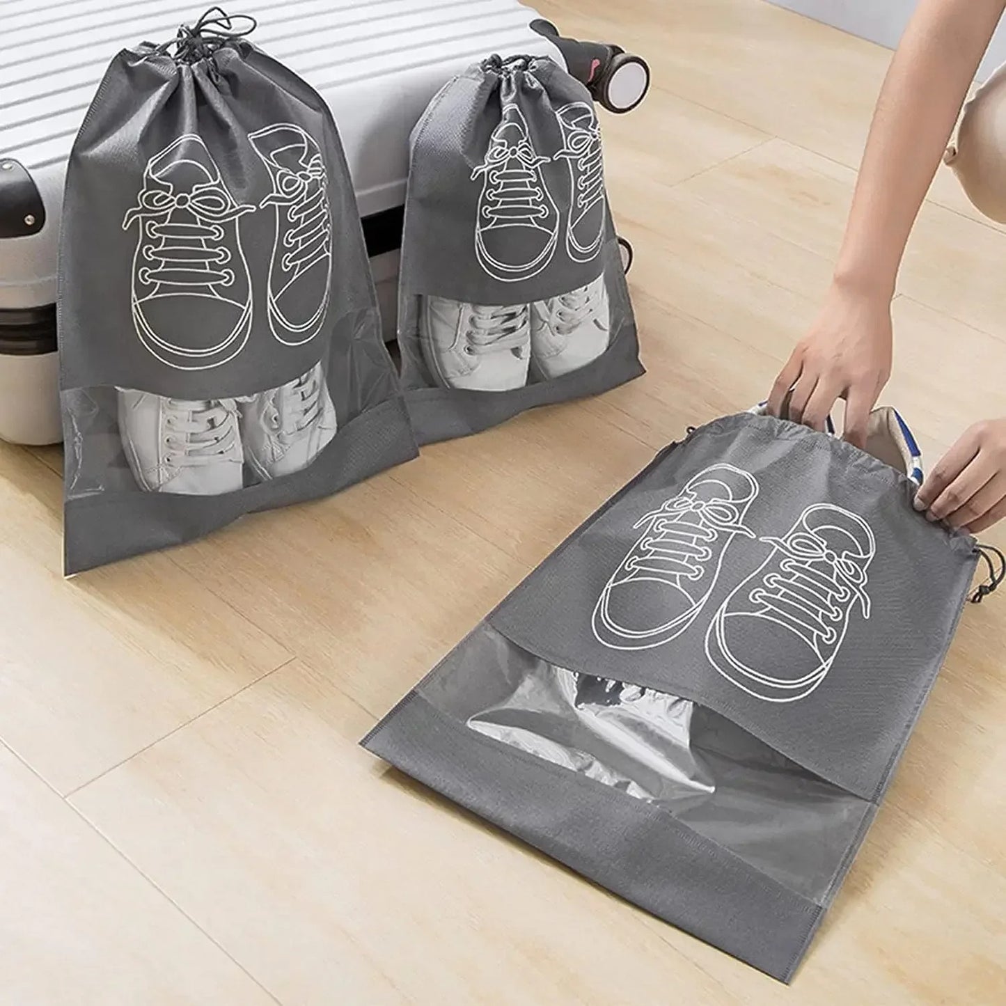 Portable Travel Shoes Storage Organizer Bags – Non-Woven Shoe Dust Bags